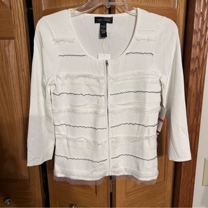 NWT Cable & Gauge ivory beaded sweater